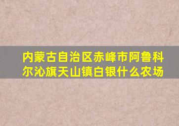 内蒙古自治区赤峰市阿鲁科尔沁旗天山镇白银什么农场