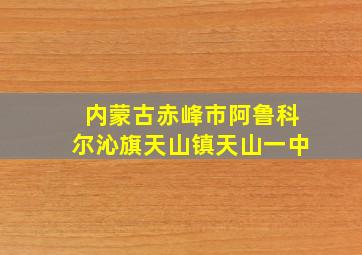 内蒙古赤峰市阿鲁科尔沁旗天山镇天山一中