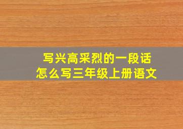 写兴高采烈的一段话怎么写三年级上册语文