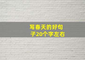 写春天的好句子20个字左右