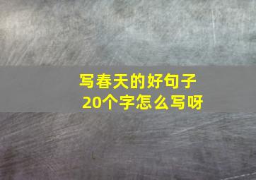 写春天的好句子20个字怎么写呀