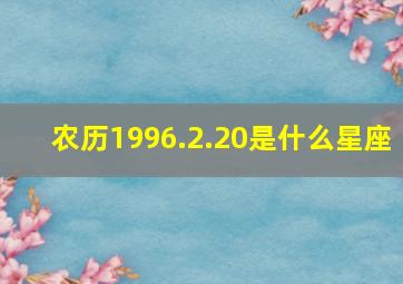 农历1996.2.20是什么星座