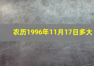 农历1996年11月17日多大