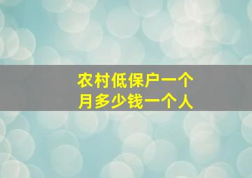 农村低保户一个月多少钱一个人