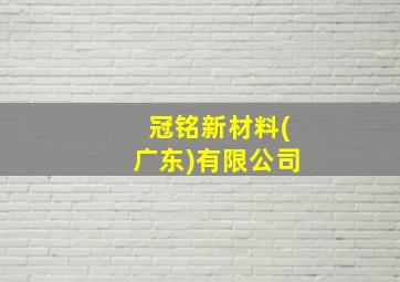 冠铭新材料(广东)有限公司