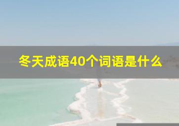 冬天成语40个词语是什么