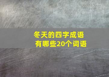 冬天的四字成语有哪些20个词语