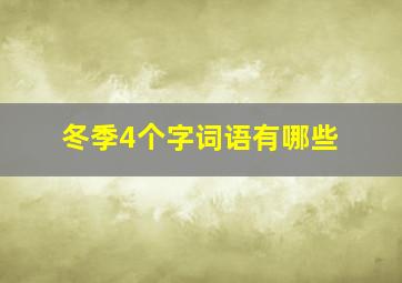 冬季4个字词语有哪些