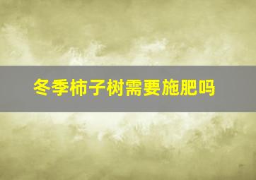 冬季柿子树需要施肥吗