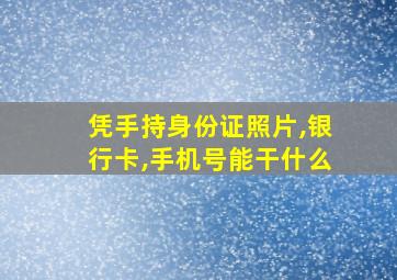 凭手持身份证照片,银行卡,手机号能干什么