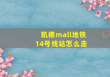 凯德mall地铁14号线站怎么走