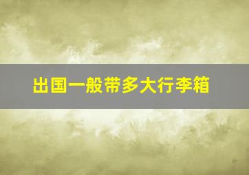 出国一般带多大行李箱