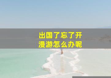 出国了忘了开漫游怎么办呢