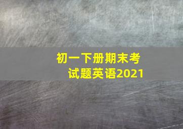 初一下册期末考试题英语2021