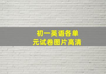 初一英语各单元试卷图片高清