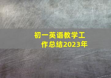 初一英语教学工作总结2023年