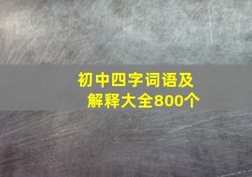 初中四字词语及解释大全800个