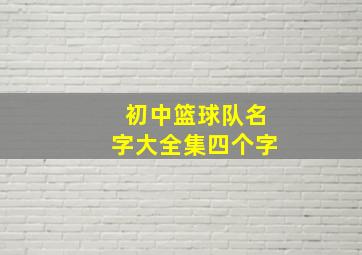 初中篮球队名字大全集四个字