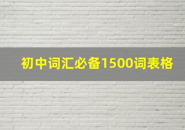 初中词汇必备1500词表格