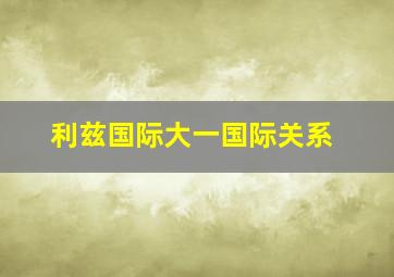 利兹国际大一国际关系