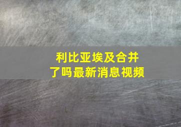 利比亚埃及合并了吗最新消息视频