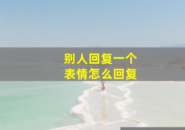 别人回复一个表情怎么回复