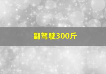 副驾驶300斤