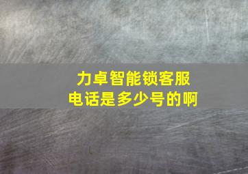 力卓智能锁客服电话是多少号的啊