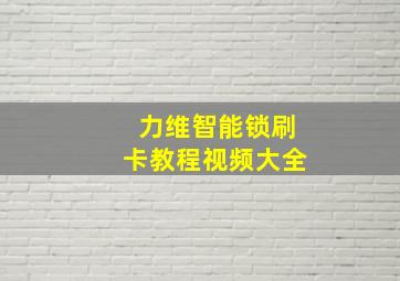 力维智能锁刷卡教程视频大全