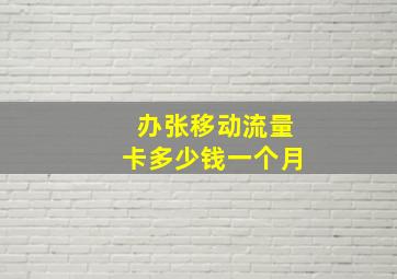 办张移动流量卡多少钱一个月