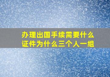 办理出国手续需要什么证件为什么三个人一组