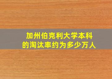 加州伯克利大学本科的淘汰率约为多少万人