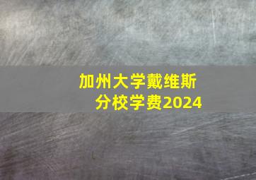 加州大学戴维斯分校学费2024