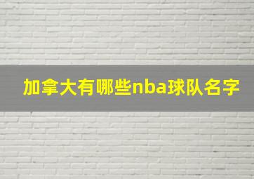 加拿大有哪些nba球队名字