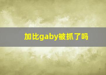 加比gaby被抓了吗