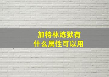 加特林炼狱有什么属性可以用