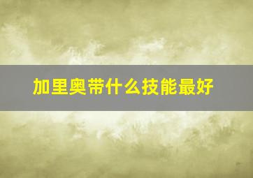 加里奥带什么技能最好