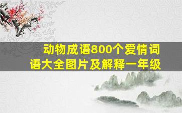 动物成语800个爱情词语大全图片及解释一年级