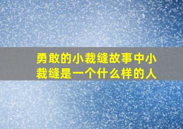 勇敢的小裁缝故事中小裁缝是一个什么样的人