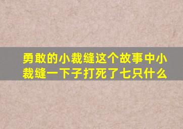 勇敢的小裁缝这个故事中小裁缝一下子打死了七只什么