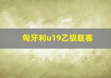 匈牙利u19乙级联赛