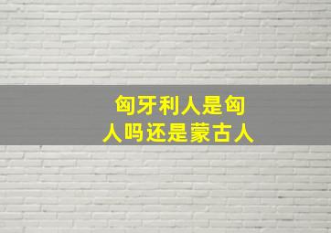 匈牙利人是匈人吗还是蒙古人