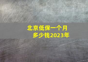 北京低保一个月多少钱2023年