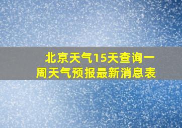 北京天气15天查询一周天气预报最新消息表