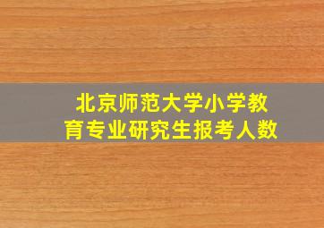 北京师范大学小学教育专业研究生报考人数