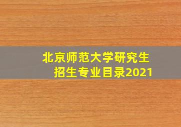 北京师范大学研究生招生专业目录2021