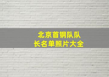 北京首钢队队长名单照片大全