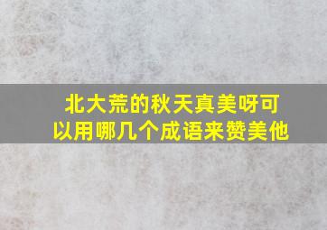 北大荒的秋天真美呀可以用哪几个成语来赞美他