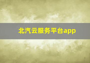 北汽云服务平台app