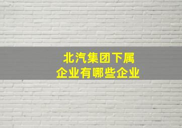 北汽集团下属企业有哪些企业